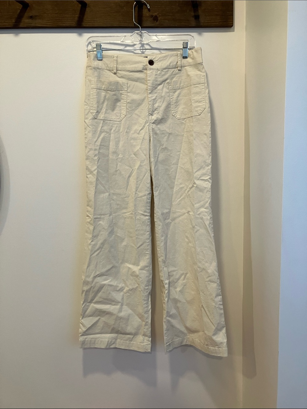J. Crew Cream Wide-Leg Pants